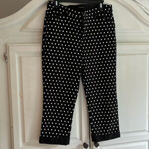Simon Chang polka dot capri with rolled cuff